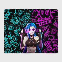 Плед флисовый JINX ДЖИНКС NEON PATTERN, цвет: 3D-велсофт