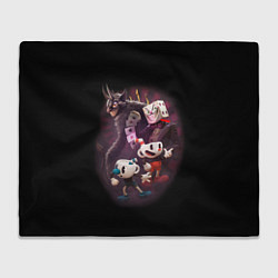Плед флисовый Дьявол, Чашки и Кинг Дайс Cuphead, цвет: 3D-велсофт