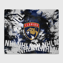 Плед флисовый Florida Panthers, Флорида Пантерз, цвет: 3D-велсофт