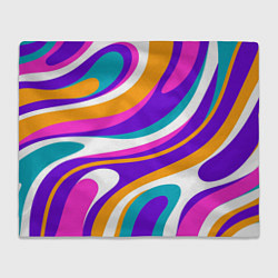 Плед флисовый Абстрактные линии цвета, цвет: 3D-велсофт