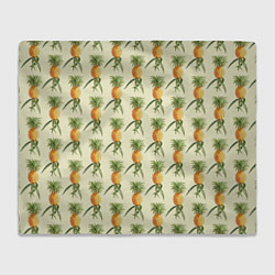 Плед флисовый Побеги ананасов, цвет: 3D-велсофт