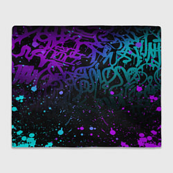 Плед НЕОНОВОЕ ГРАФФИТИ НЕОНОВЫЕ БРЫЗГИ