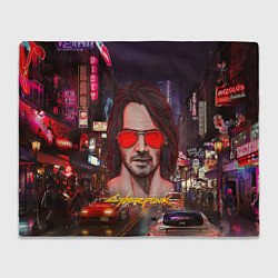 Плед флисовый Johnny Cyberpunk2077 Джонни, цвет: 3D-велсофт