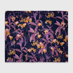 Плед флисовый Цветы Колокольчики, цвет: 3D-велсофт