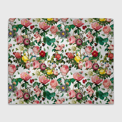 Плед Узор из летних роз Summer Roses Pattern / 3D-Велсофт – фото 1