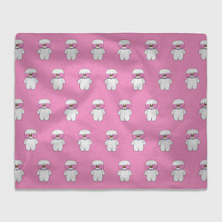 Плед флисовый ЛАЛАФАНФАН на розовом фоне, цвет: 3D-велсофт