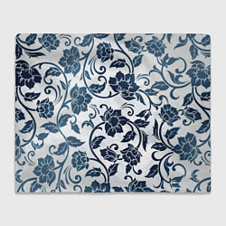 Плед флисовый Гжелевые цветы, цвет: 3D-велсофт