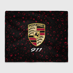 Плед флисовый PORSCHE 911 Капли Дождя, цвет: 3D-велсофт