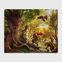 Плед флисовый Женщина-дерево, цвет: 3D-велсофт
