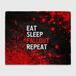 Плед флисовый Eat Sleep Fallout Repeat Краска, цвет: 3D-велсофт