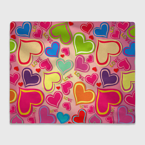 Плед ЛЮБОВНЫЕ СЕРДЕЧКИ LOVE HEARTS / 3D-Велсофт – фото 1