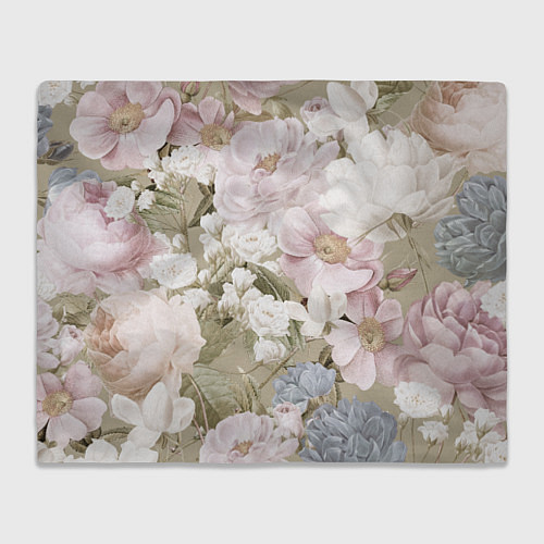 Плед Цветы Английский Садовый Узор / 3D-Велсофт – фото 1