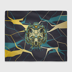 Плед флисовый Талисман волк, цвет: 3D-велсофт