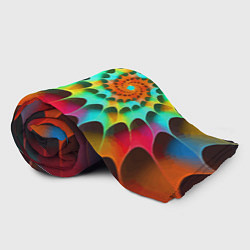 Плед флисовый Красочная неоновая спираль Colorful neon spiral, цвет: 3D-велсофт — фото 2