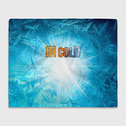 Плед IN COLD horizontal logo with blue ice