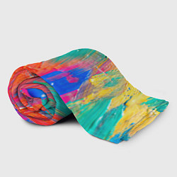 Плед флисовый Мазки масляной краски Абстракция Oil Paint Strokes, цвет: 3D-велсофт — фото 2