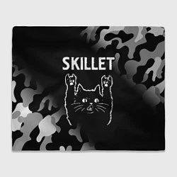 Плед флисовый Группа Skillet и Рок Кот, цвет: 3D-велсофт