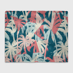 Плед флисовый Пальмы Паттерн, цвет: 3D-велсофт