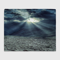 Плед флисовый Трещины на земле пустыня, цвет: 3D-велсофт