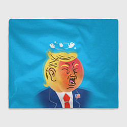 Плед флисовый Дональд Трамп и Твиттер, цвет: 3D-велсофт