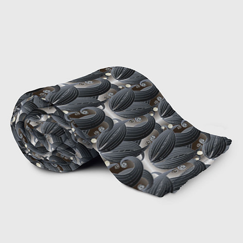 Плед Стильные черные листья / 3D-Велсофт – фото 2