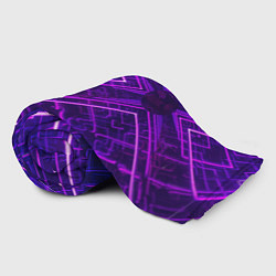 Плед флисовый Неоновые ромбы в абстракции - Фиолетовый, цвет: 3D-велсофт — фото 2