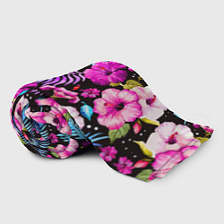 Плед флисовый Floral pattern Summer night Fashion trend, цвет: 3D-велсофт — фото 2
