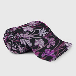 Плед флисовый Цветы Фиолетовые Ирисы, цвет: 3D-велсофт — фото 2