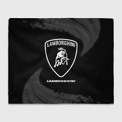 Плед Lamborghini Speed на темном фоне со следами шин