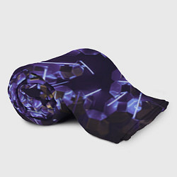 Плед флисовый Неоновые фигуры с лазерами - Фиолетовый, цвет: 3D-велсофт — фото 2