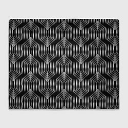 Плед флисовый Геометрический узор арт-деко черно-белый, цвет: 3D-велсофт