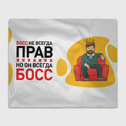 Плед флисовый Босс не всегда прав, цвет: 3D-велсофт