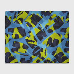 Плед флисовый Сине-салатовая абстракция, цвет: 3D-велсофт