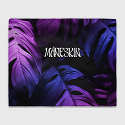 Плед флисовый Maneskin Neon Monstera, цвет: 3D-велсофт