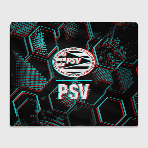 Плед PSV FC в стиле Glitch на темном фоне / 3D-Велсофт – фото 1