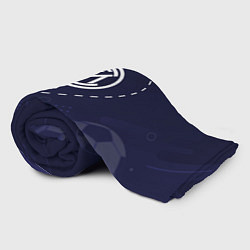 Плед флисовый Лого Inter в сердечке на фоне мячей, цвет: 3D-велсофт — фото 2
