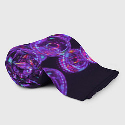 Плед флисовый Неоновые сюрреалистичные пузыри - Фиолетовый, цвет: 3D-велсофт — фото 2