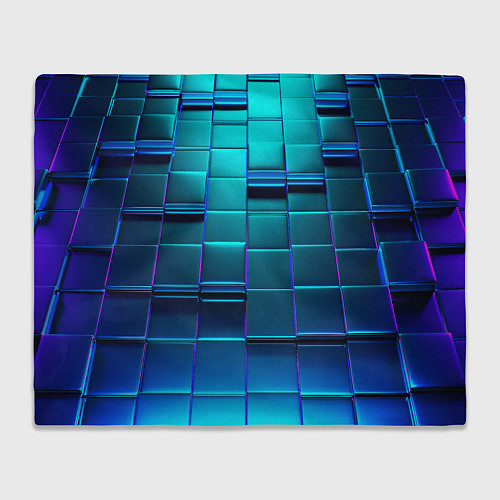 Плед BLUE SQUARES / 3D-Велсофт – фото 1