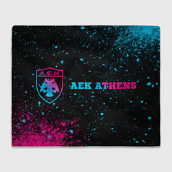 Плед флисовый AEK Athens Neon Gradient, цвет: 3D-велсофт