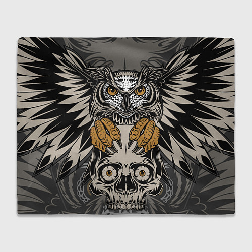 Плед Сова с черепом Owl with Skull / 3D-Велсофт – фото 1