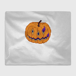 Плед флисовый Тыква-голова всадника, Джека, PixelArt, цвет: 3D-велсофт