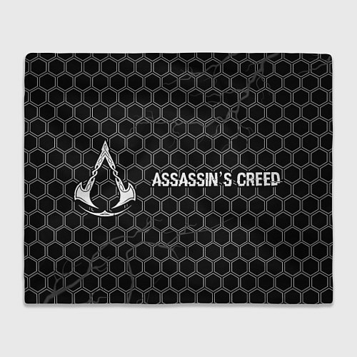 Плед Assassins Creed Logo Glitch на темном фоне / 3D-Велсофт – фото 1