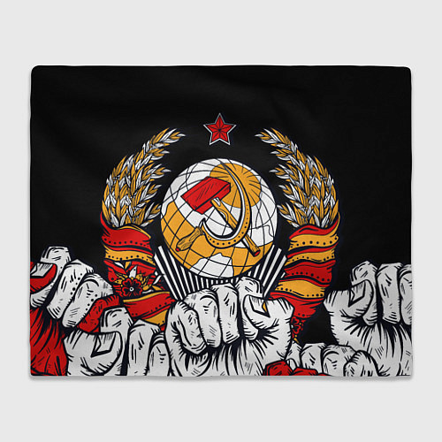 Плед Герб СССР на черном фоне / 3D-Велсофт – фото 1