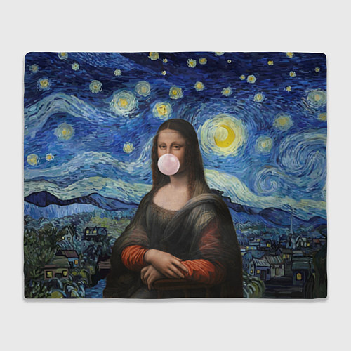 Плед Мона Лиза Приколы - Звездная ночь / 3D-Велсофт – фото 1