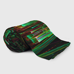 Плед флисовый Абстрактное множество зелёных неоновых лучей, цвет: 3D-велсофт — фото 2