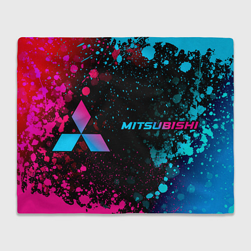 Плед Mitsubishi - neon gradient: надпись и символ / 3D-Велсофт – фото 1