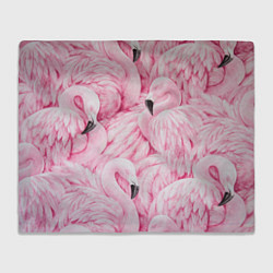 Плед флисовый Pink Flamingos, цвет: 3D-велсофт