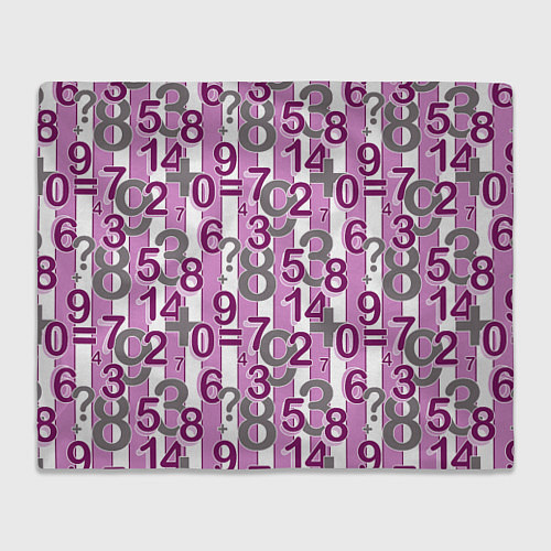 Плед Бело-розовый узор Арифметика / 3D-Велсофт – фото 1