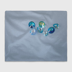 Плед флисовый Драгоценные блестящие камни на сером фоне, цвет: 3D-велсофт