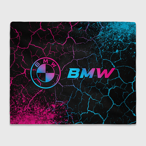 Плед BMW - neon gradient: надпись и символ / 3D-Велсофт – фото 1